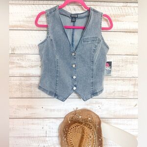 Denim Button-Up Vest